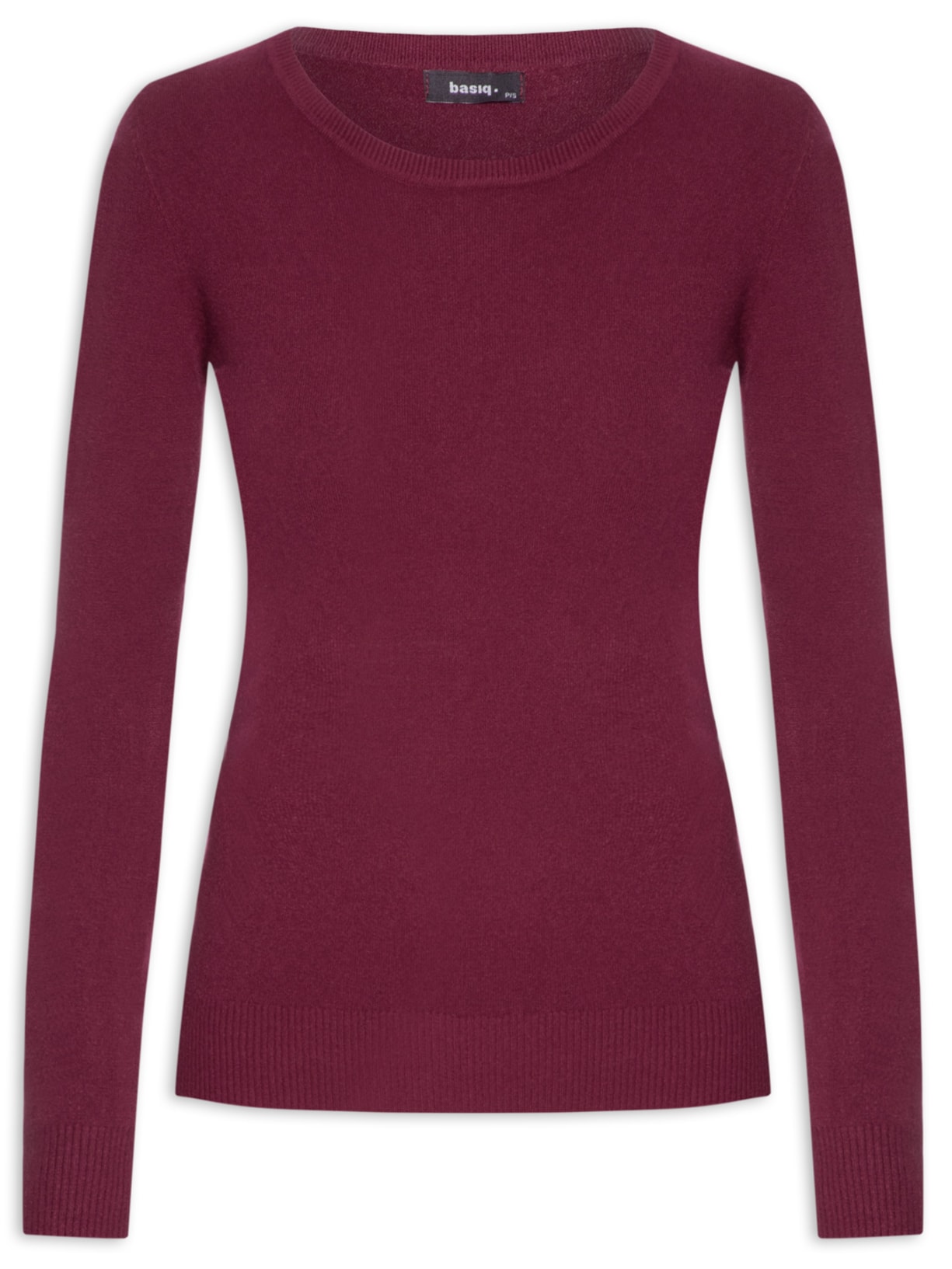 Blusa Feminina Tricot Gola Careca - Vermelho