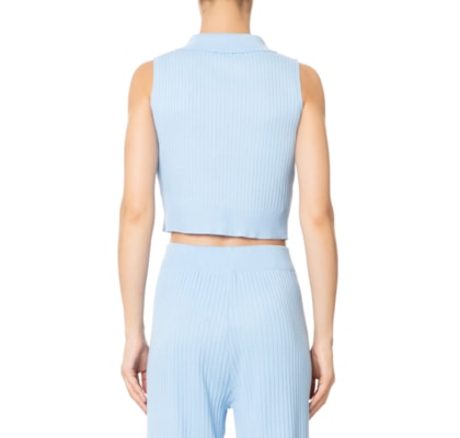 Blusa Feminina Tricot Gola Esporte - Azul