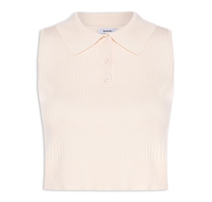Blusa Feminina Tricot Gola Esporte - Bege