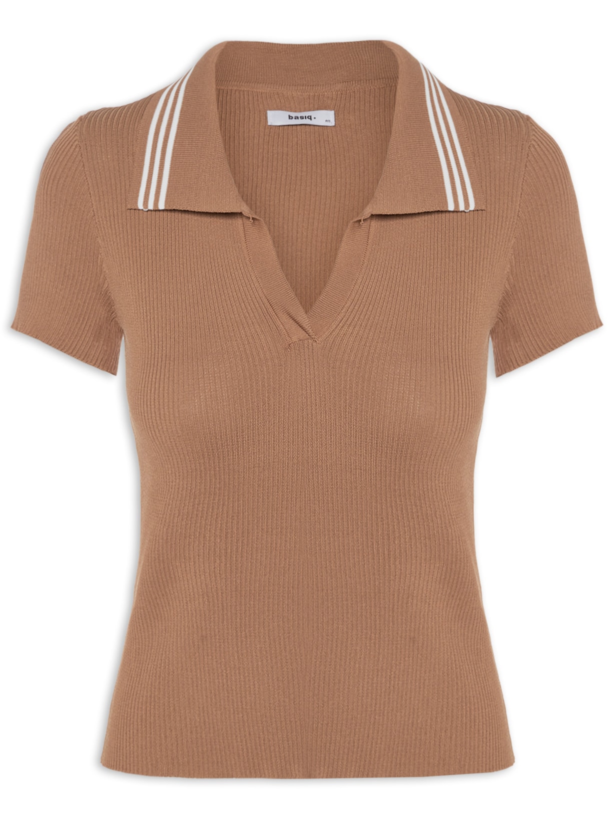 Blusa Feminina Tricot Gola Esporte - Marrom