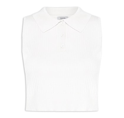 Blusa Feminina Tricot Gola Esporte - Off White