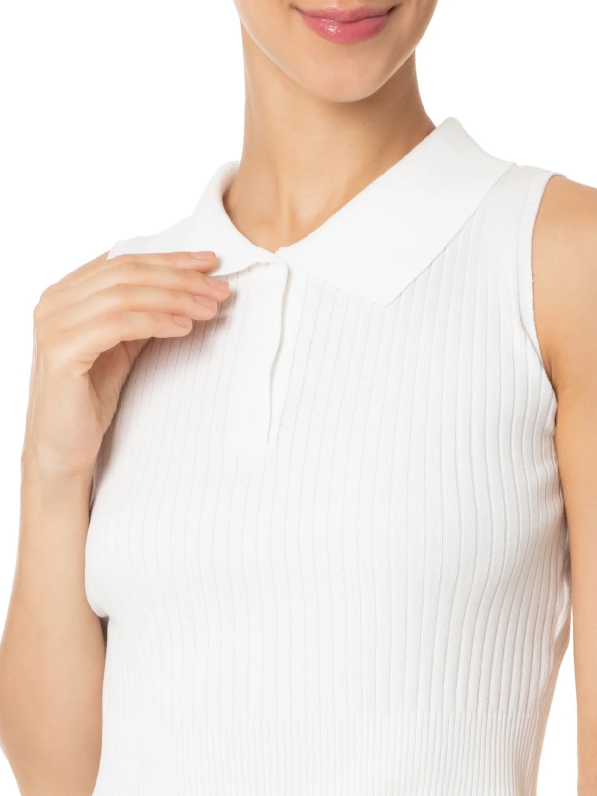 Blusa Feminina Tricot Gola Esporte Off White Basiq