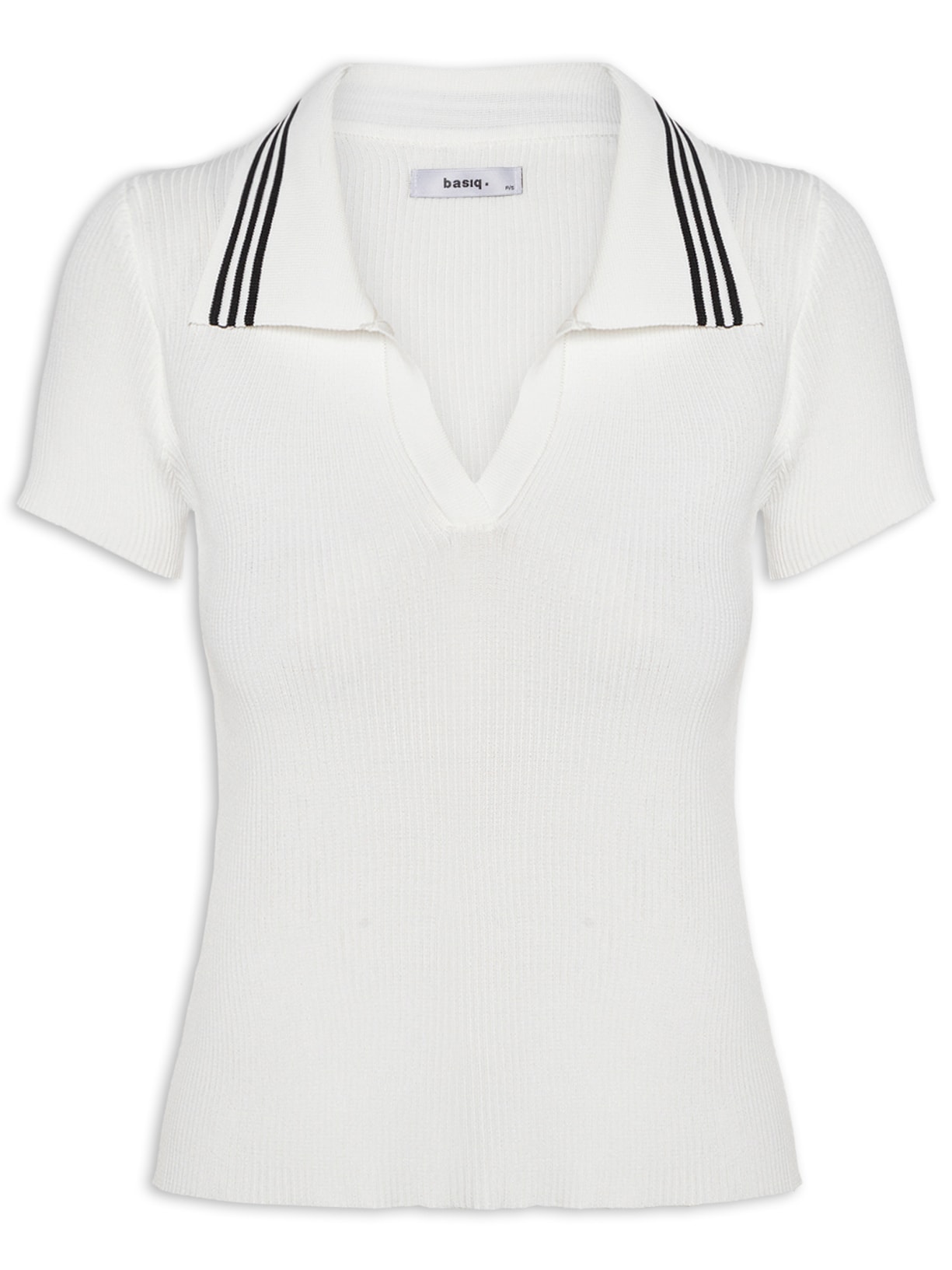 Blusa Feminina Tricot Gola Esporte - Off White