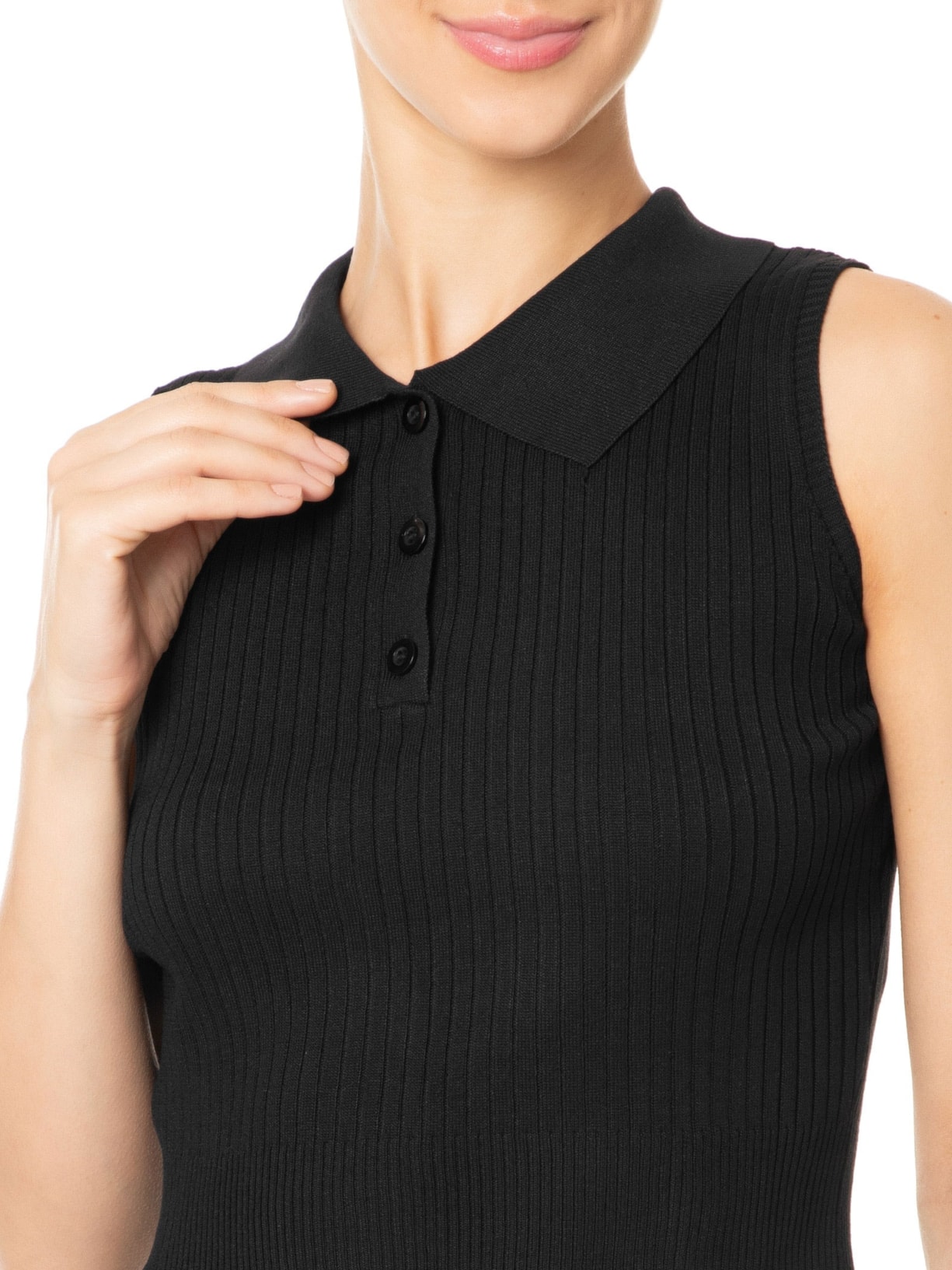 Blusa Feminina Tricot Gola Esporte Preto Basiq