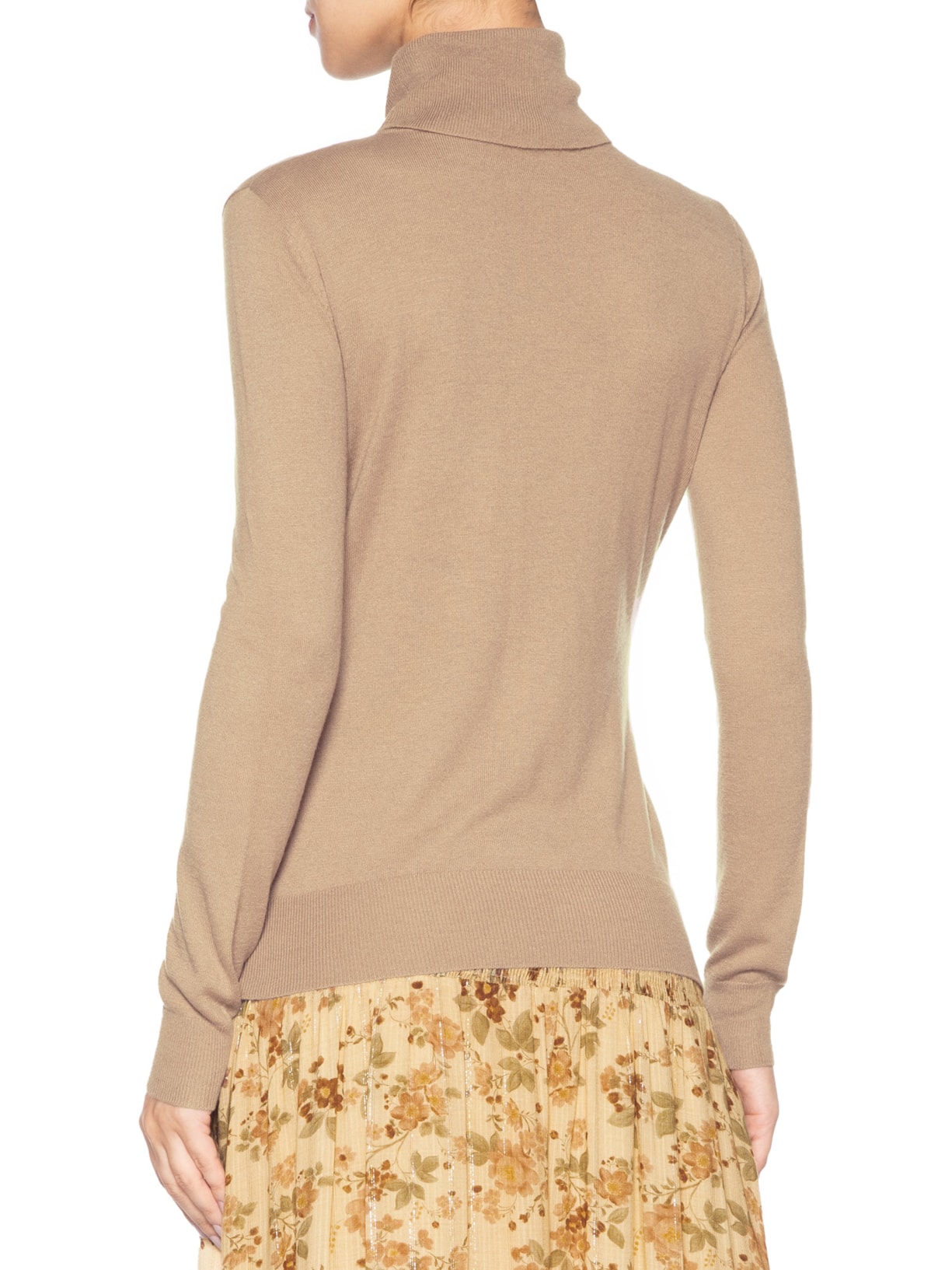 Blusa Feminina Tricot Gola Role Bege Maria Filó