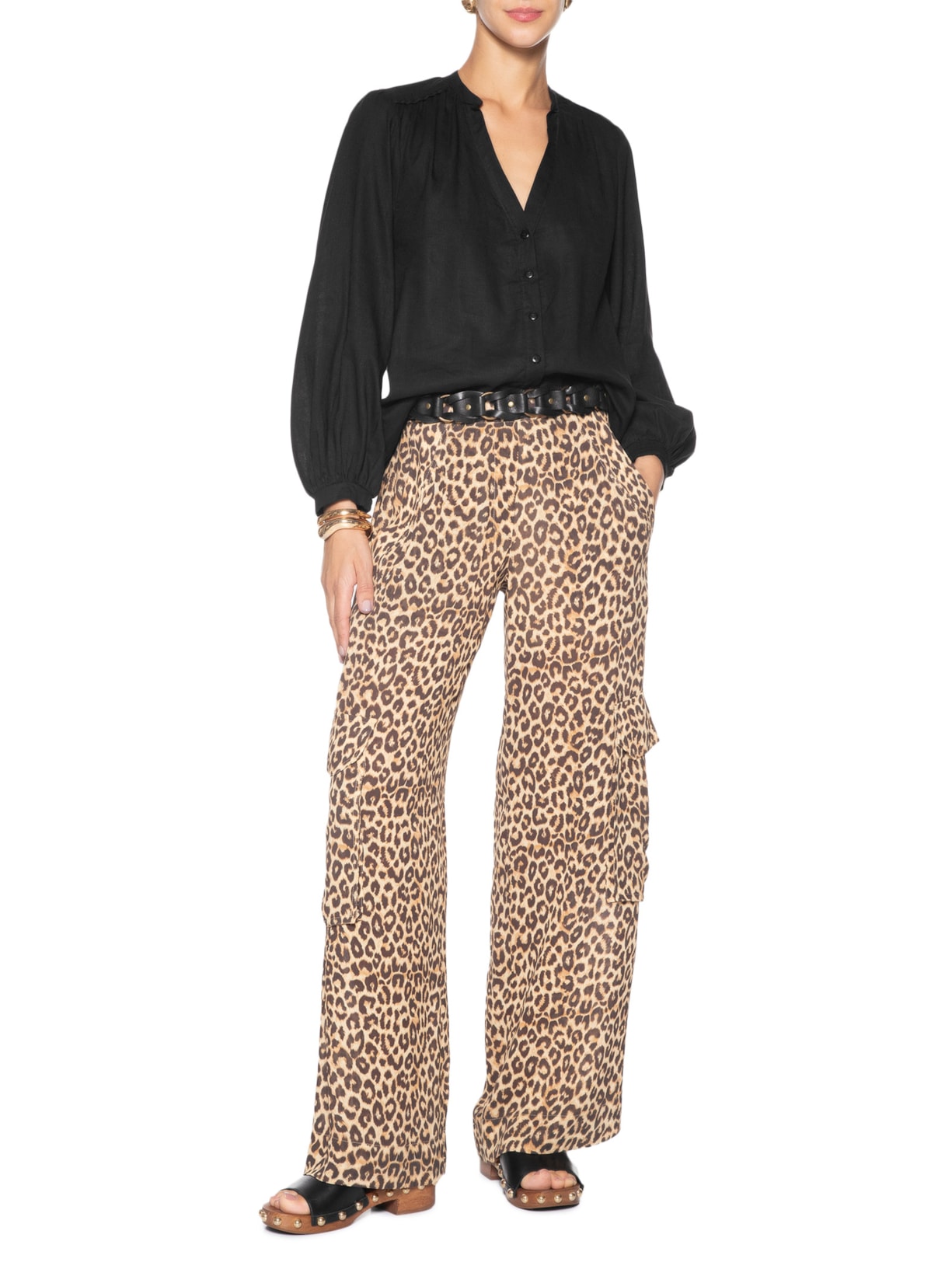 Blusa Feminina Tricot Gola Role Preto Maria Filó