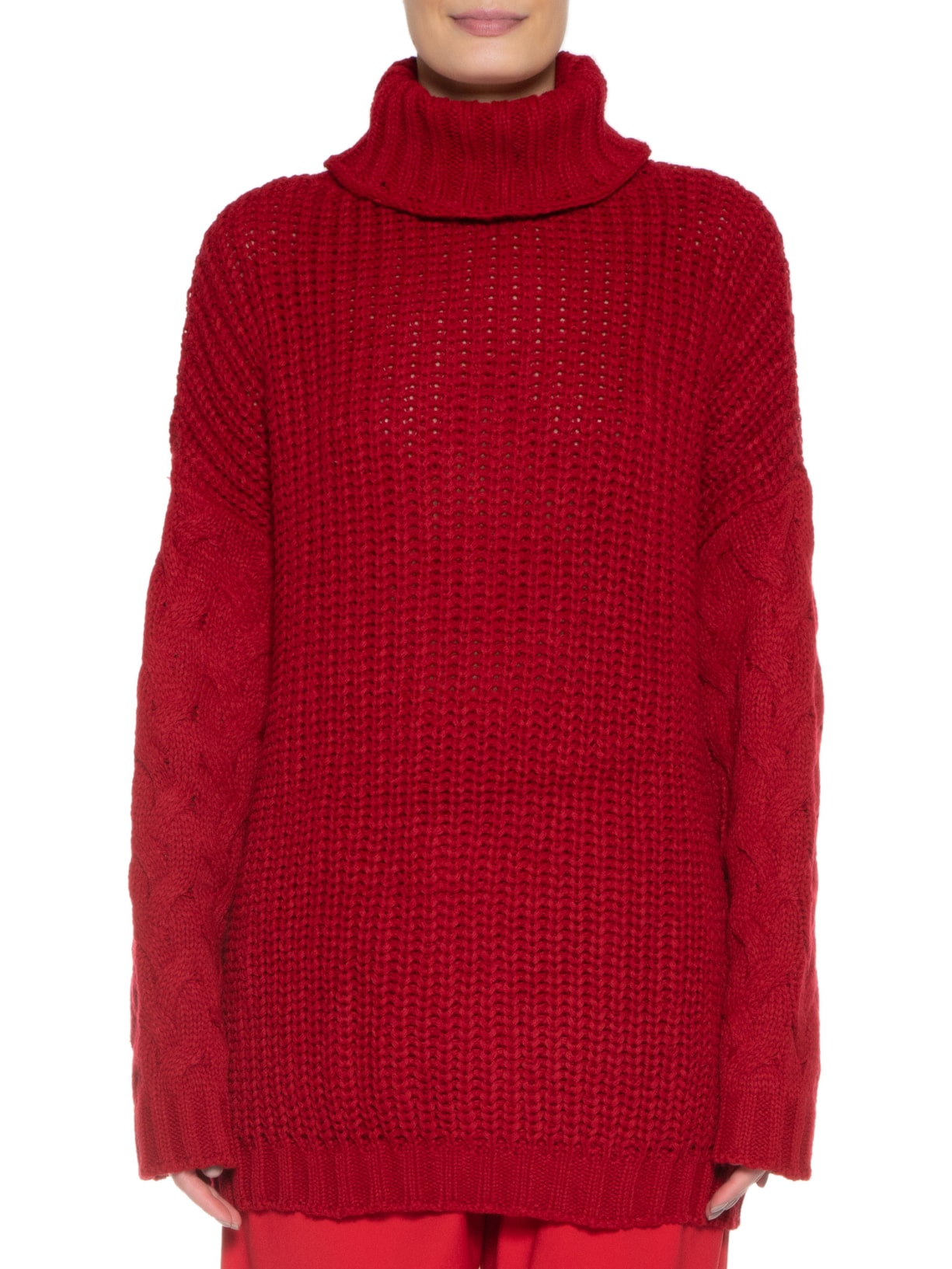 Blusa Feminina Tricot Gola Rulê Vermelho '2Essential
