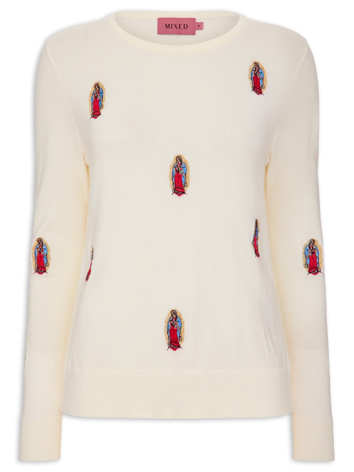 Blusa Feminina Tricot Guadalupe V27 Off White Mixed