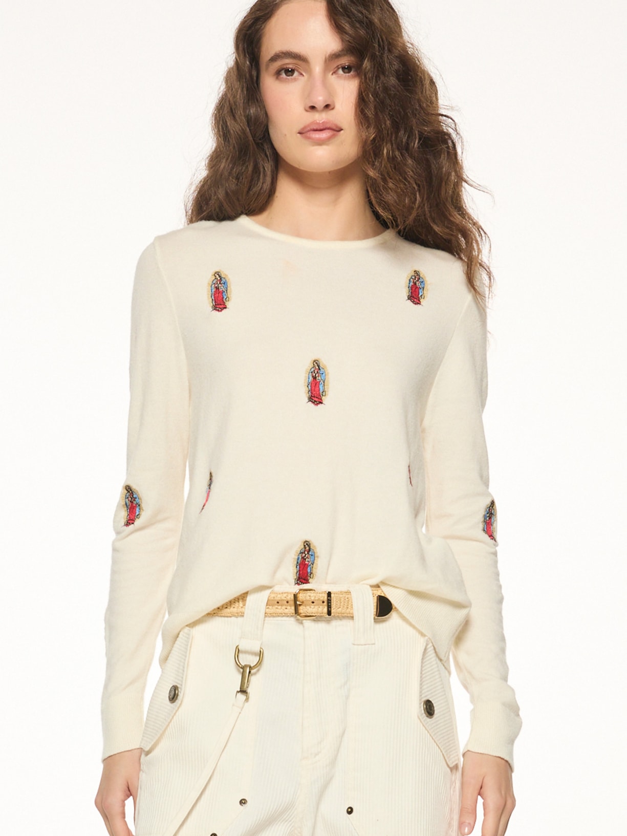 Blusa Feminina Tricot Guadalupe V27 Off White Mixed