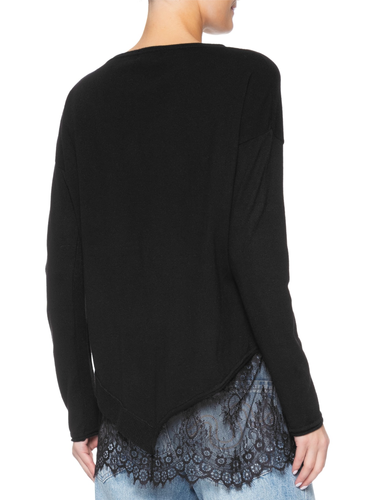 Blusa Feminina Tricot Lace V27 Preto Mixed