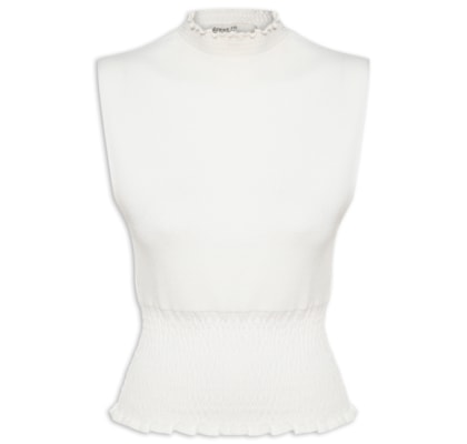 Blusa Feminina Tricot Lastex - Off White