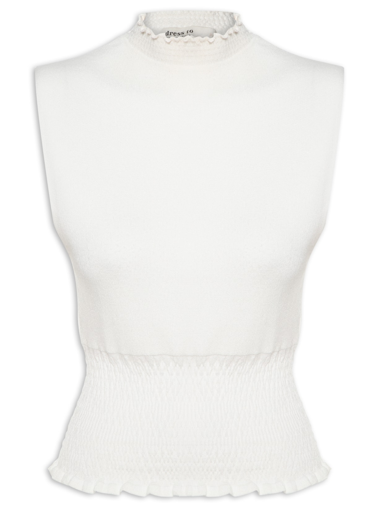 Blusa Feminina Tricot Lastex - Off White