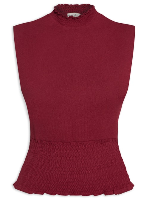 Blusa Feminina Tricot Lastex - Vermelho