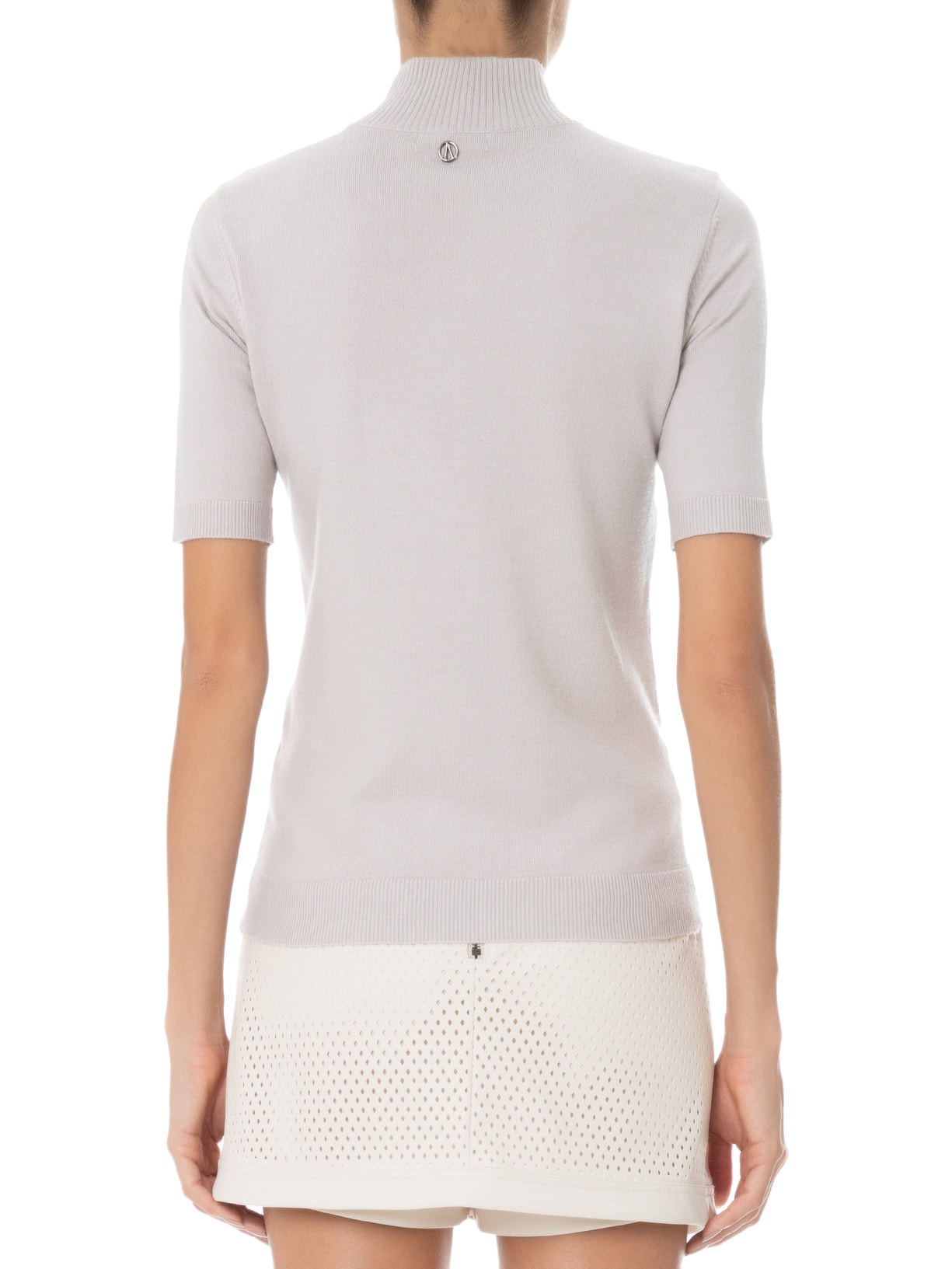 Blusa Feminina Tricot Lisa Gola Alta Cinza Animale Jeans