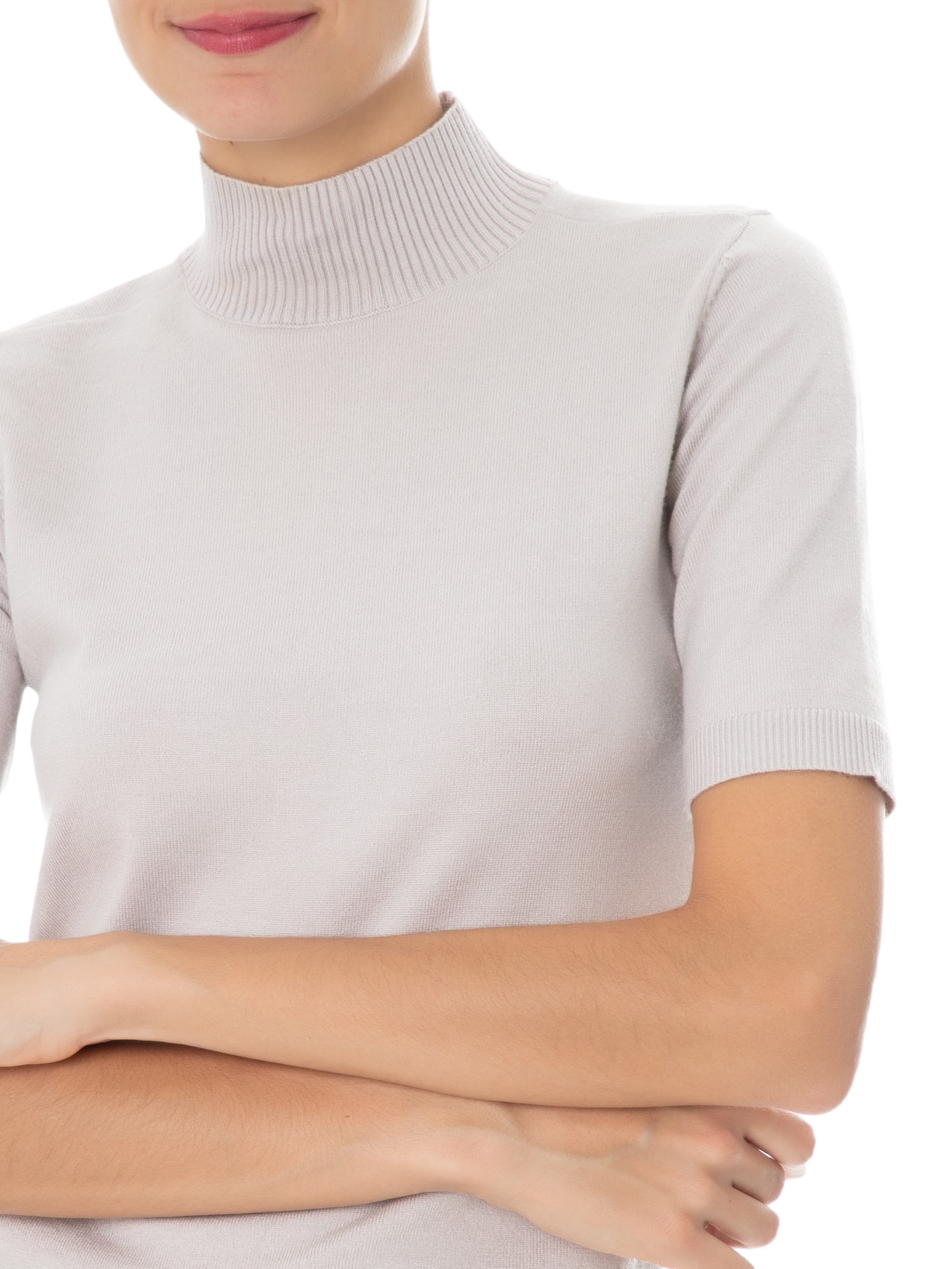 Blusa Feminina Tricot Lisa Gola Alta Cinza Animale Jeans