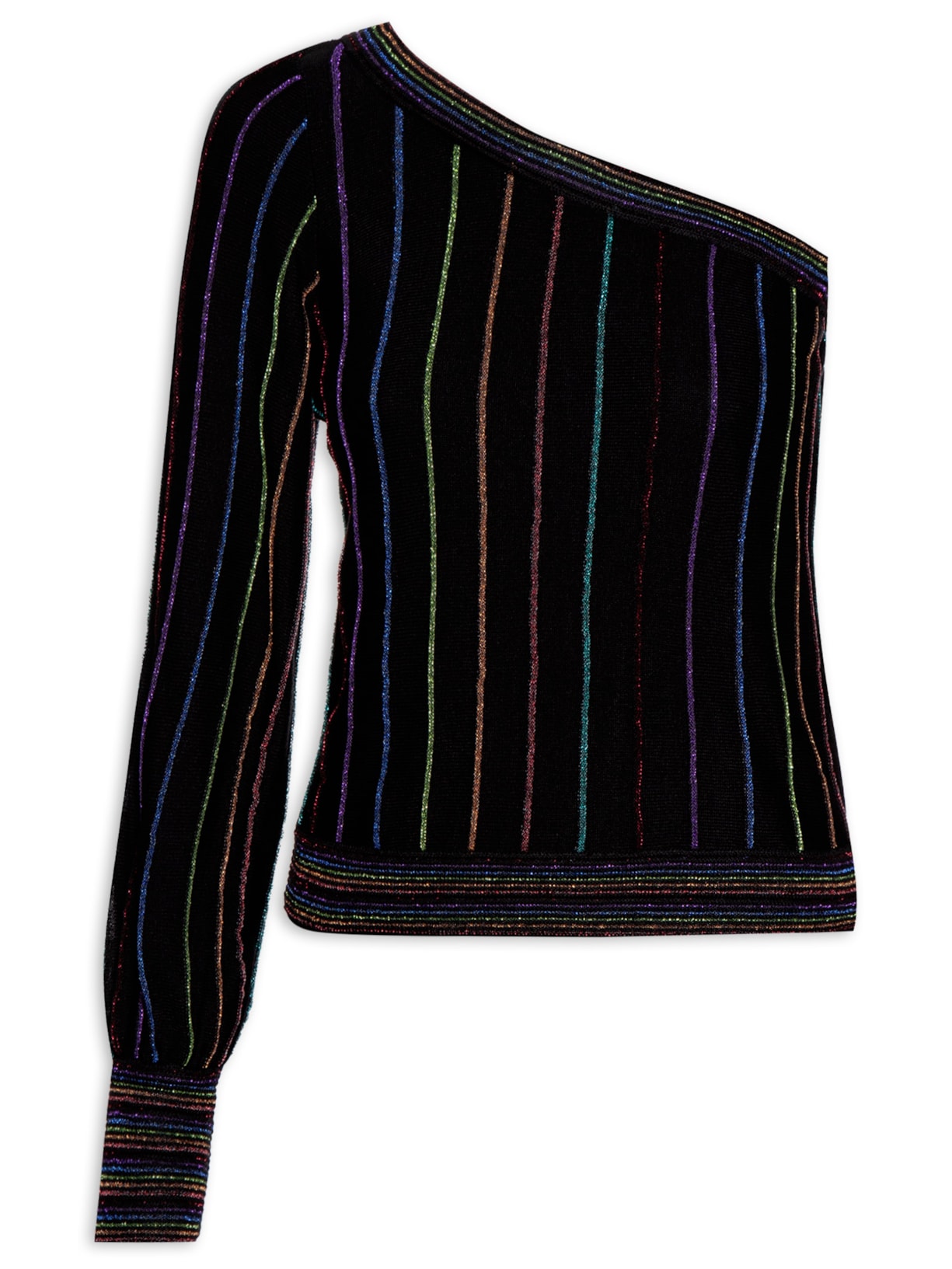 Blusa Feminina Tricot Listra Universo - Preto