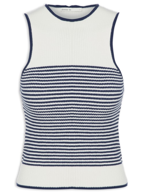 Blusa Feminina Tricot Listrada - Azul