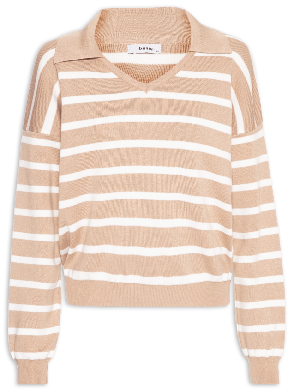 Blusa Feminina Tricot Listrada - Bege