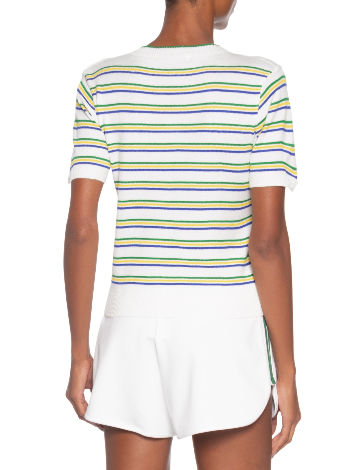 Blusa Feminina Tricot Listras Brasil Branco Dress To