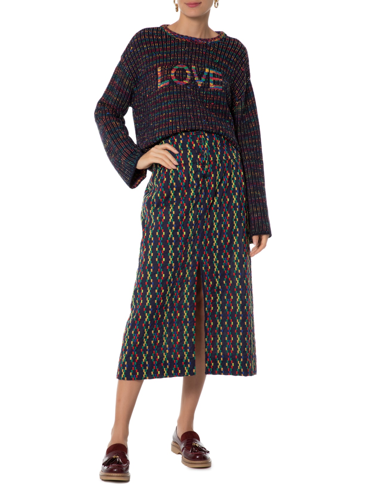 Blusa Feminina Tricot Love I23 Azul Mixed