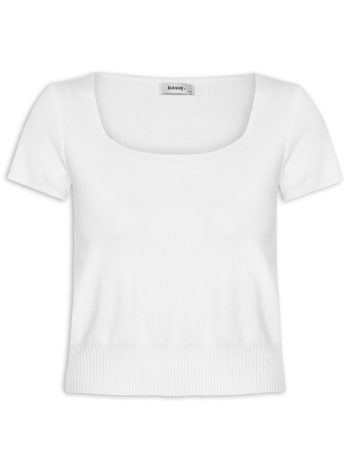 Blusa Feminina Tricot Manga Curta - Branco