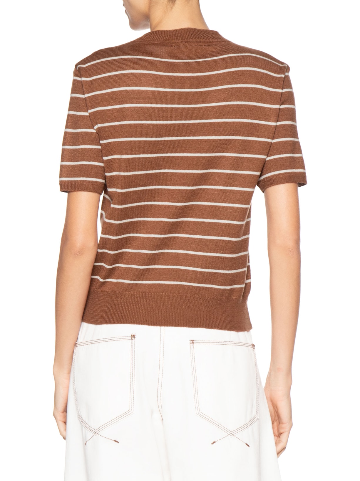 Blusa Feminina Tricot Manga Curta Marrom Dress To