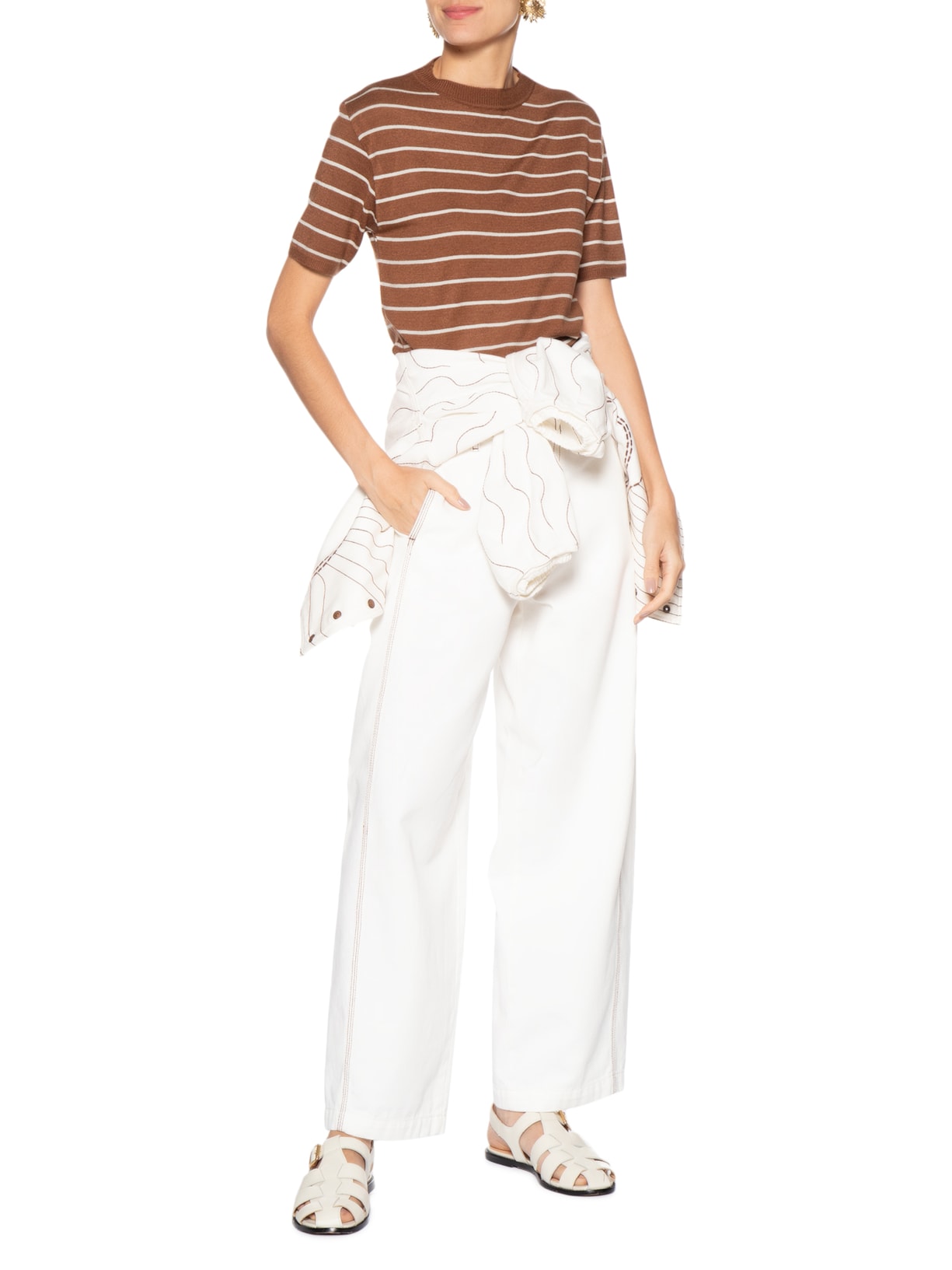 Blusa Feminina Tricot Manga Curta Marrom Dress To