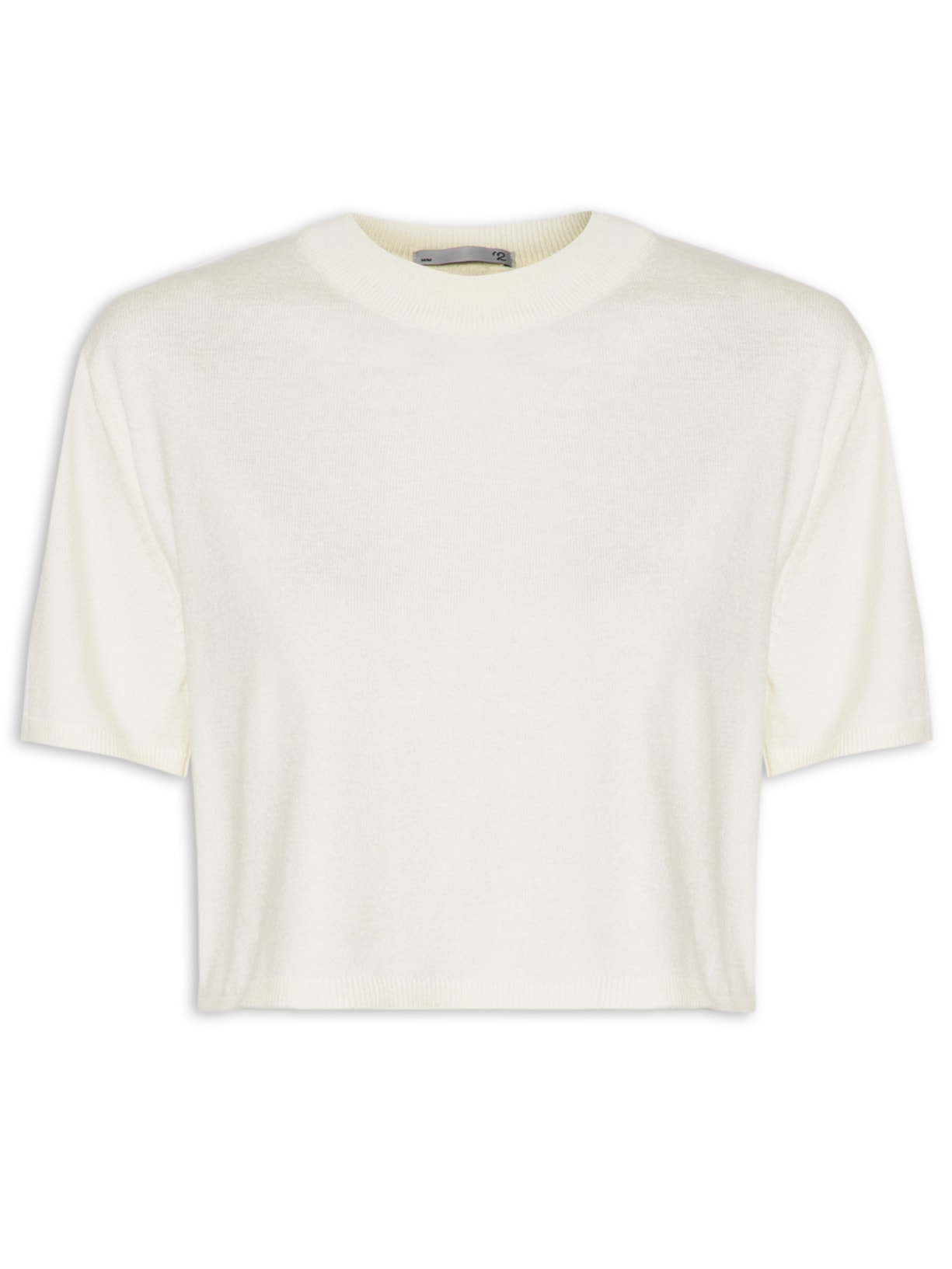 Blusa Feminina Tricot Manga Curta - Off White