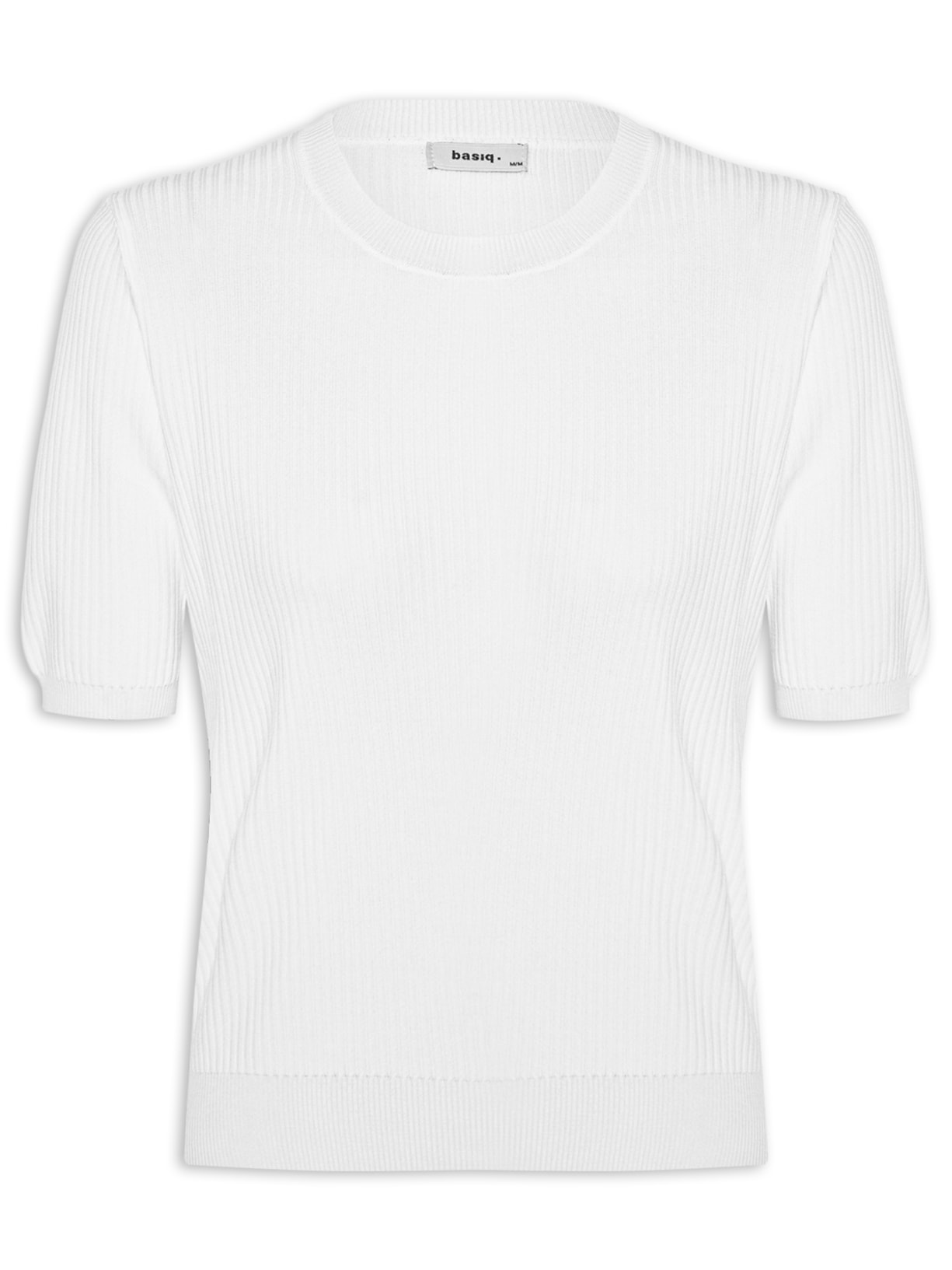 Blusa Feminina Tricot Manga Curta - Off White