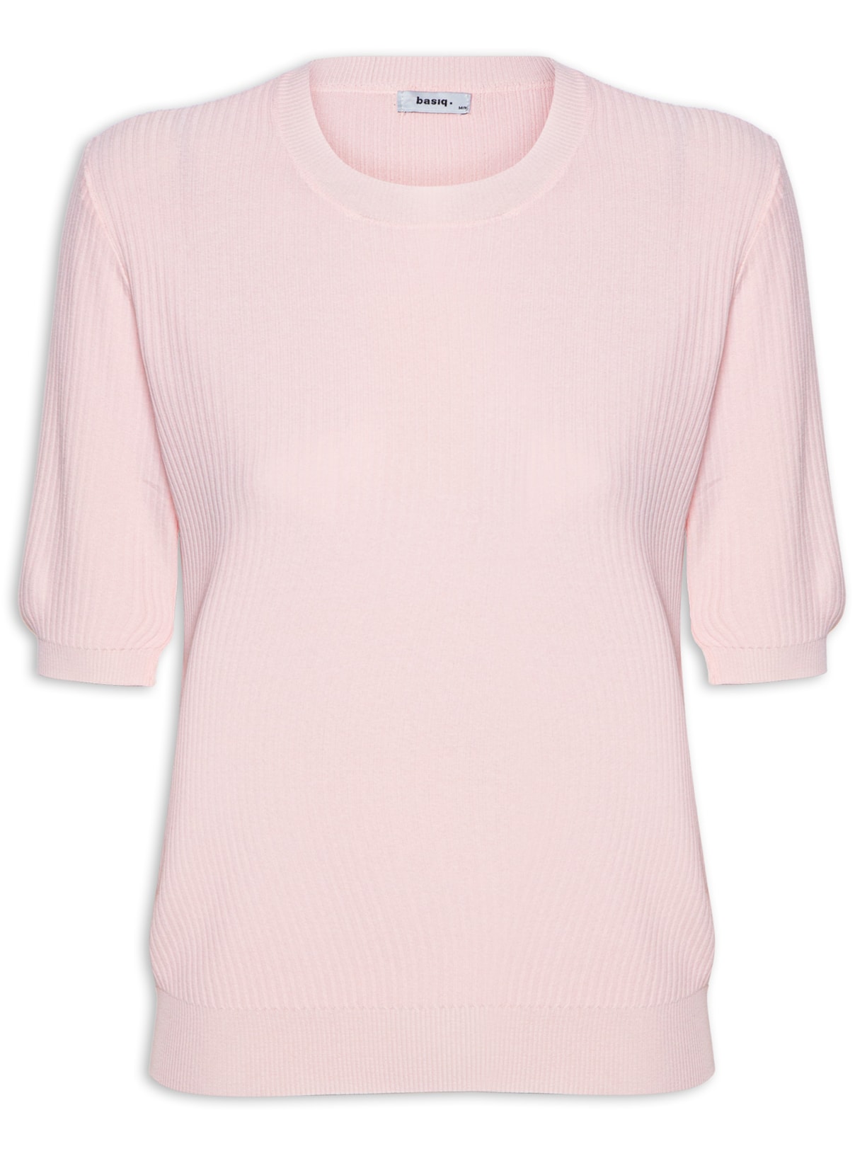 Blusa Feminina Tricot Manga Curta - Rosa