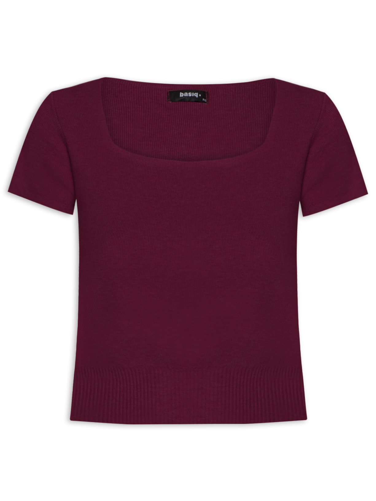 Blusa Feminina Tricot Manga Curta - Roxo