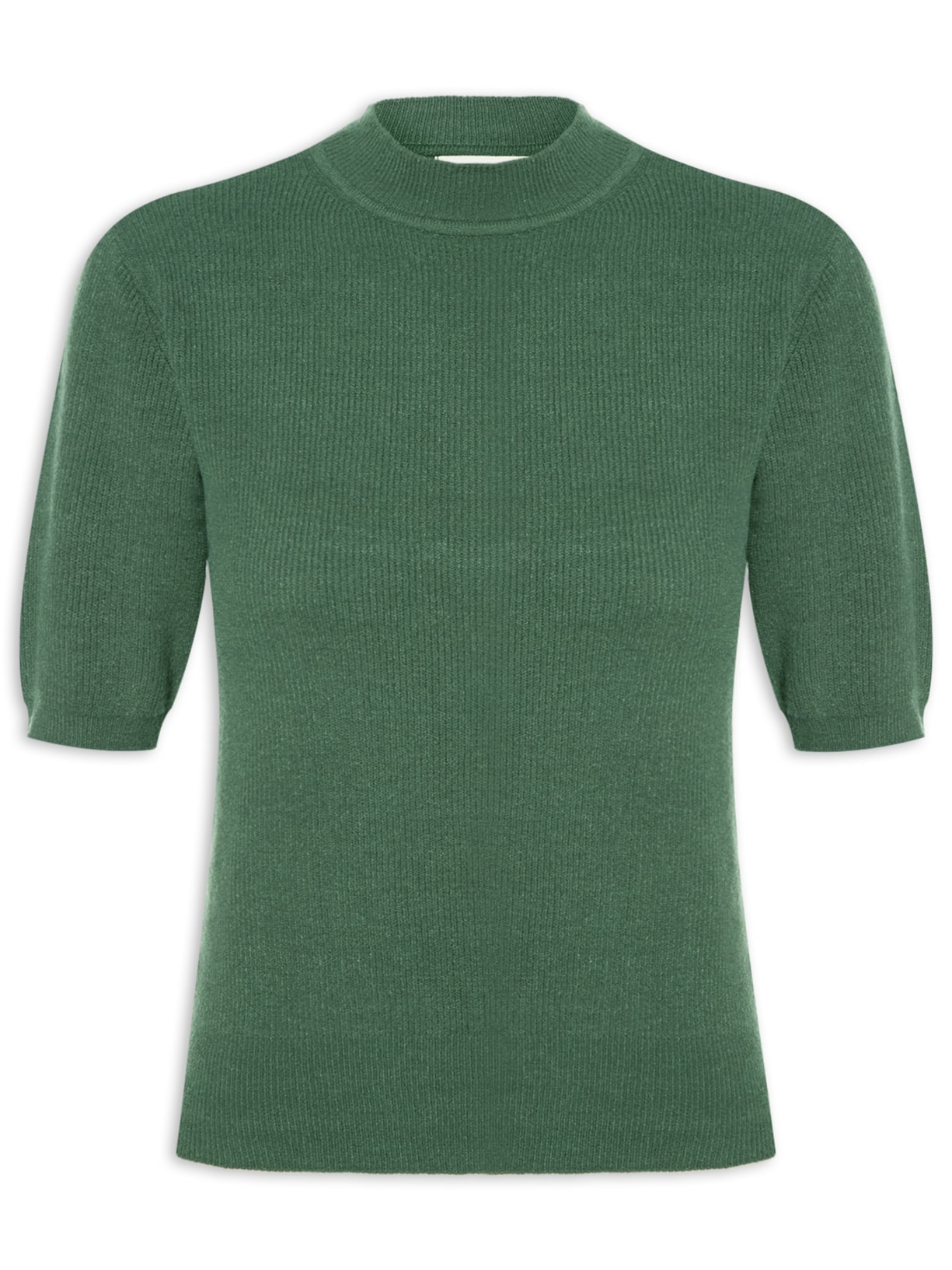 Blusa Feminina Tricot Manga Curta - Verde