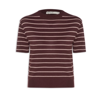 Blusa Feminina Tricot Manga Curta - Vermelho