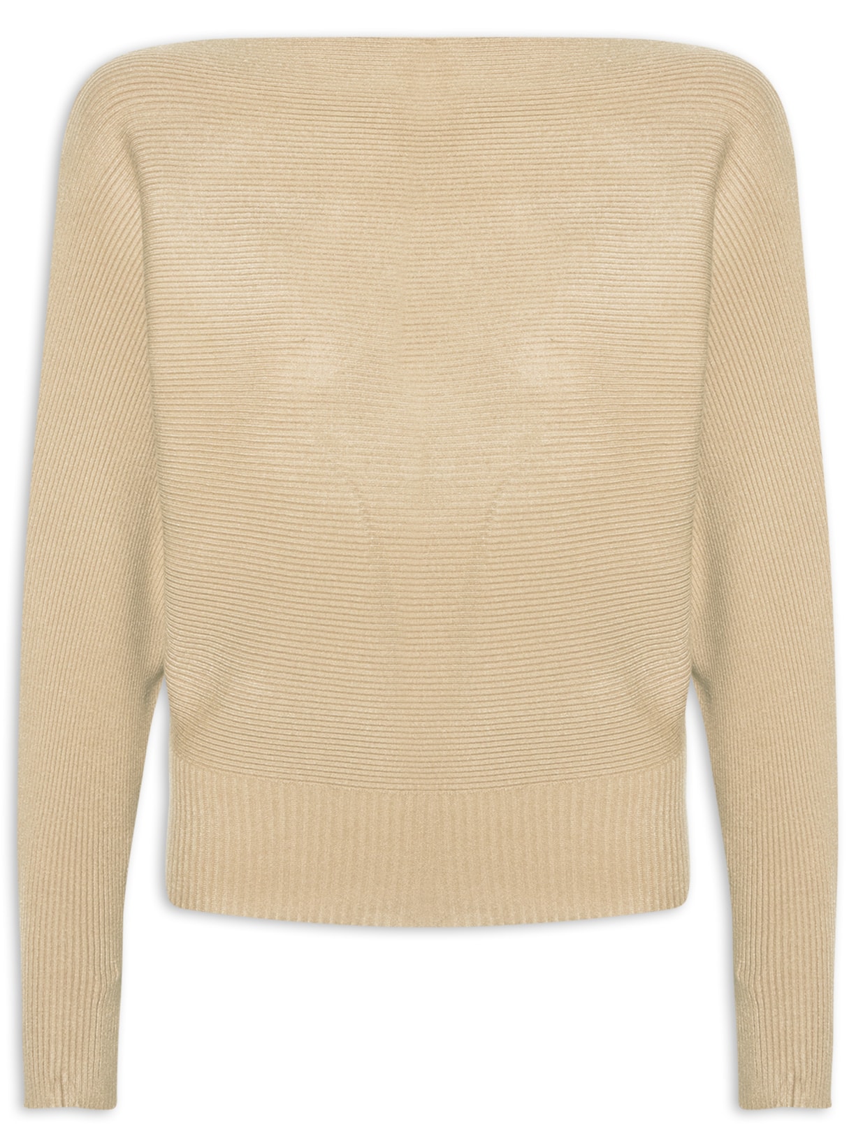 Blusa Feminina Tricot Manga Longa - Bege