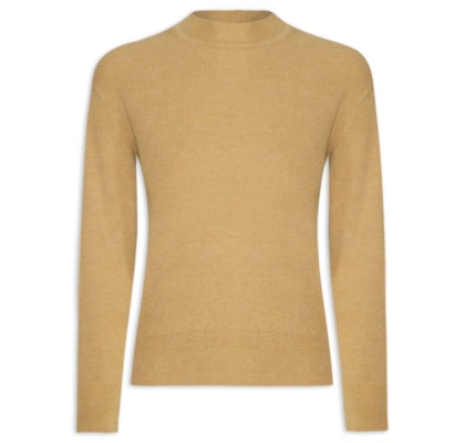 Blusa Feminina Tricot Manga Longa - Bege