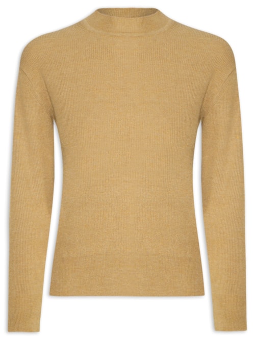 Blusa Feminina Tricot Manga Longa - Bege