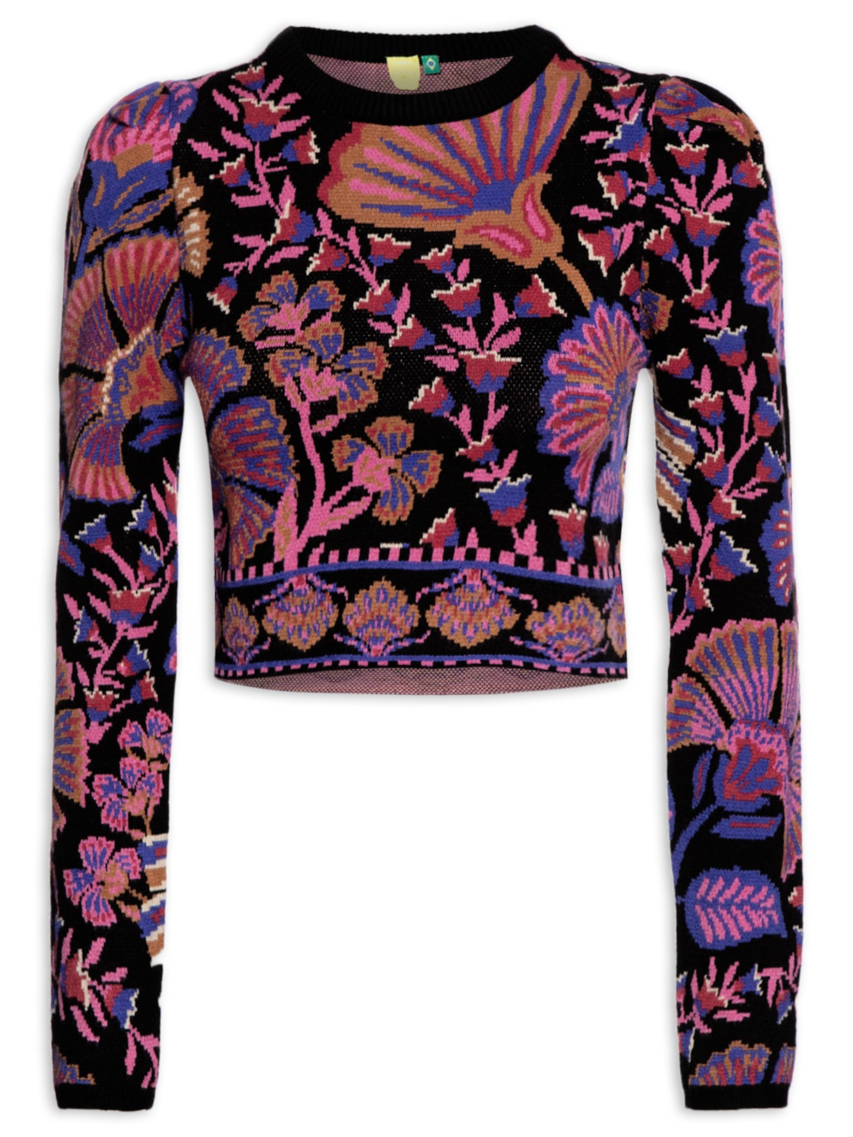 Blusa Feminina Tricot Manga Longa Boho Lunar - Rosa