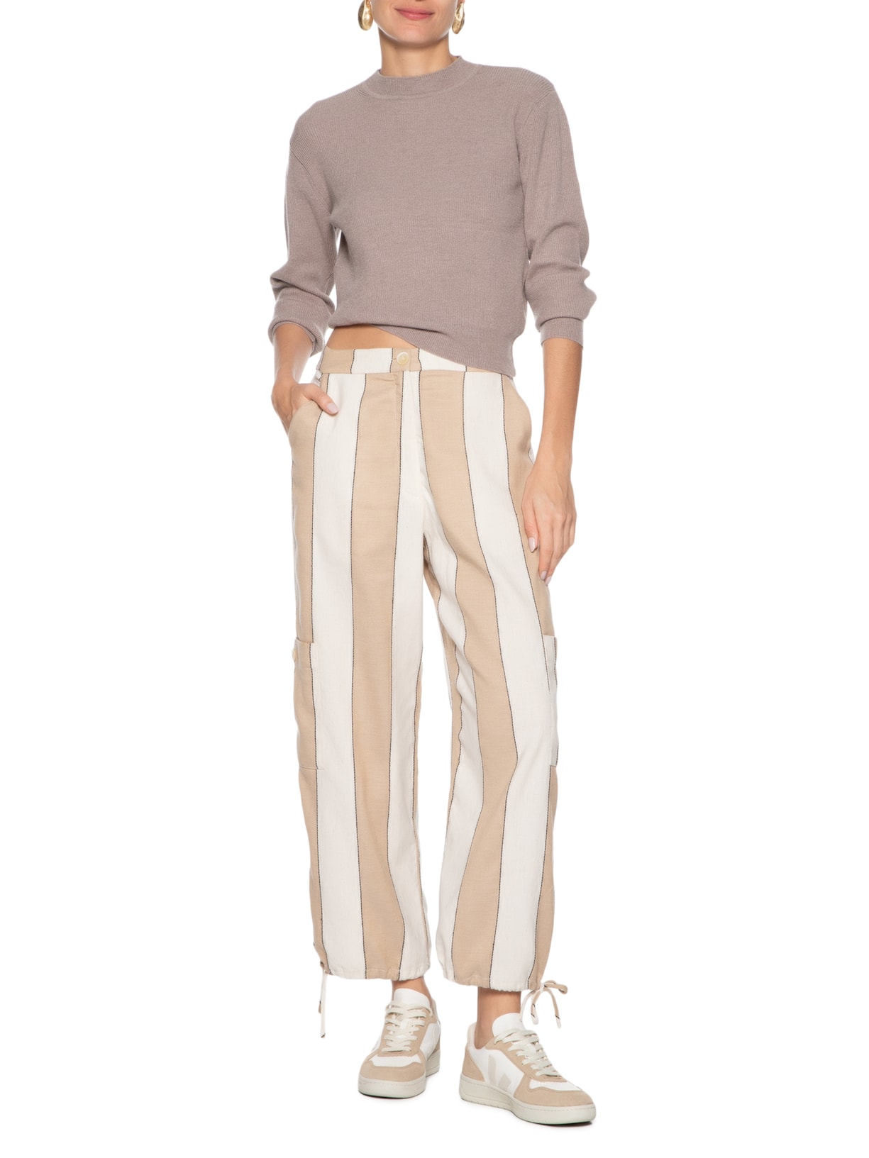 Blusa Feminina Tricot Manga Longa Cinza Dress To