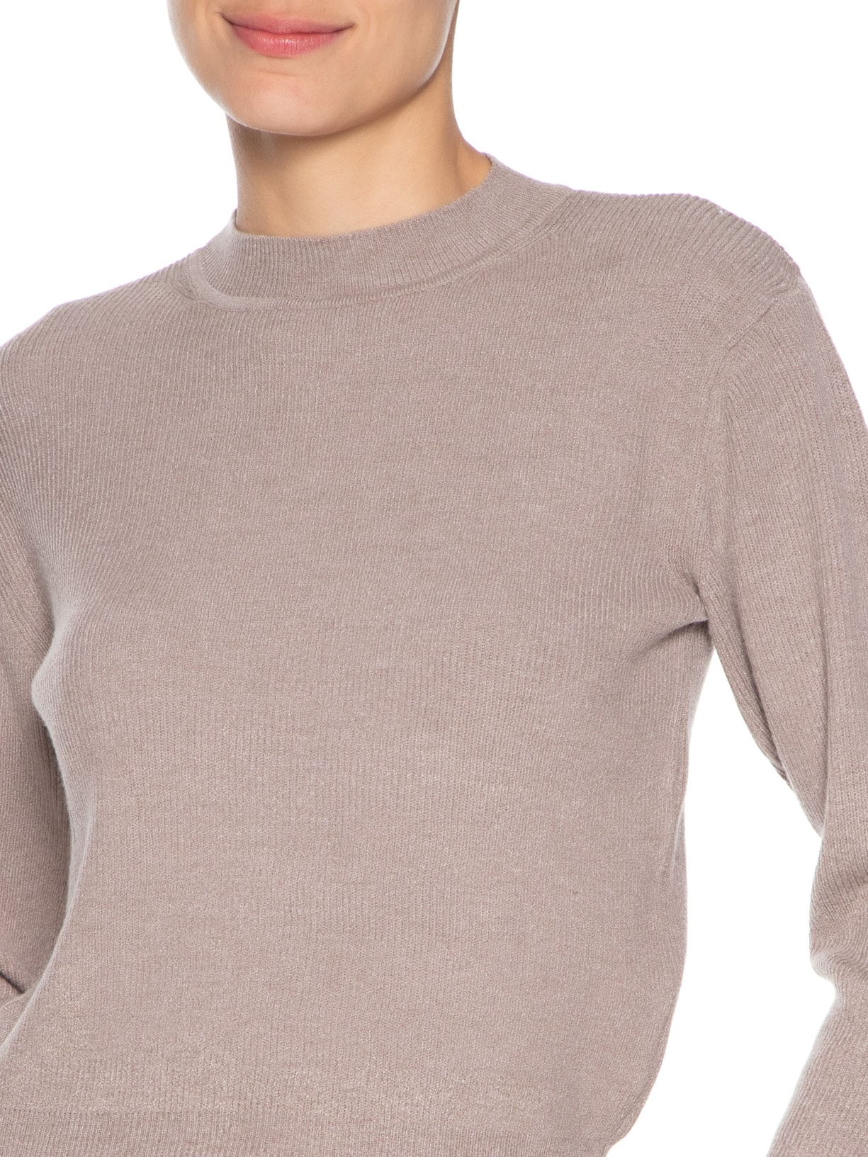 Blusa Feminina Tricot Manga Longa Cinza Dress To