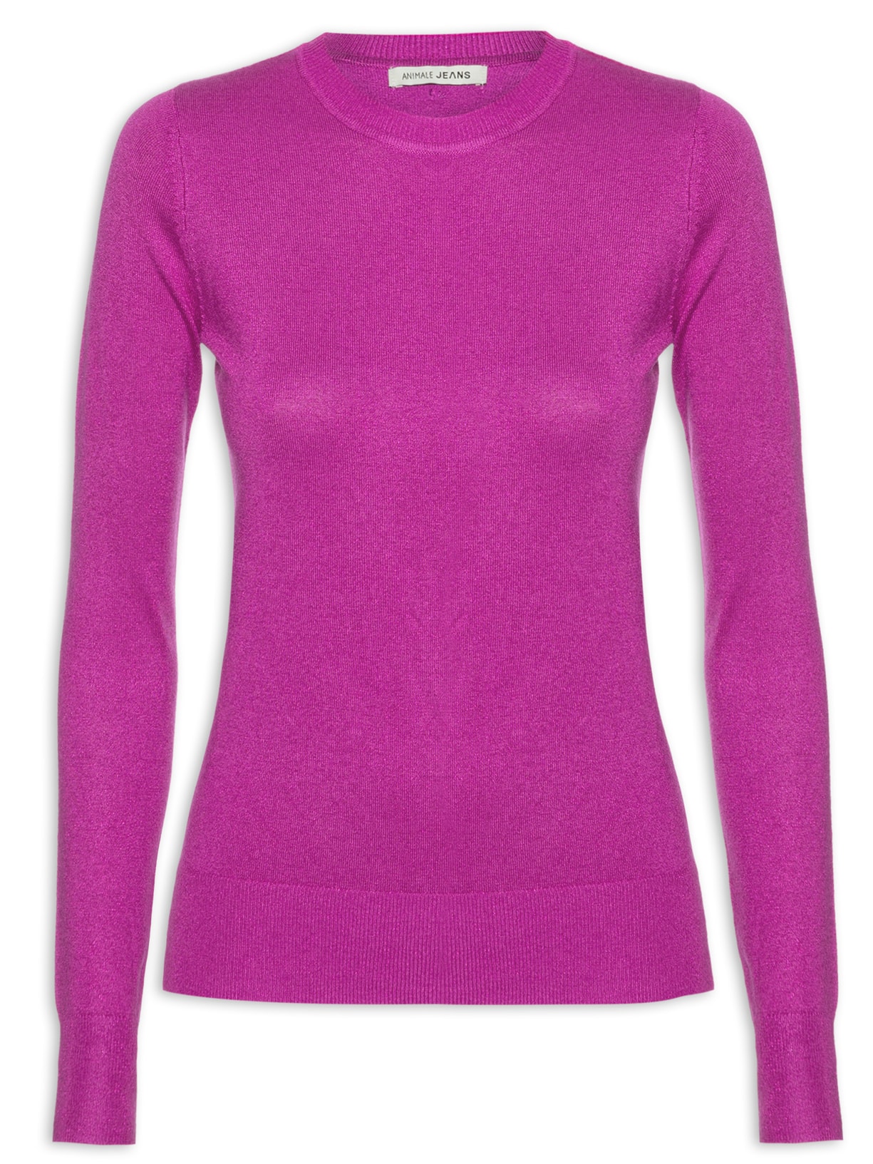 Blusa Feminina Tricot Manga Longa Lurex - Rosa