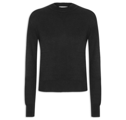 Blusa Feminina Tricot Manga Longa - Preto