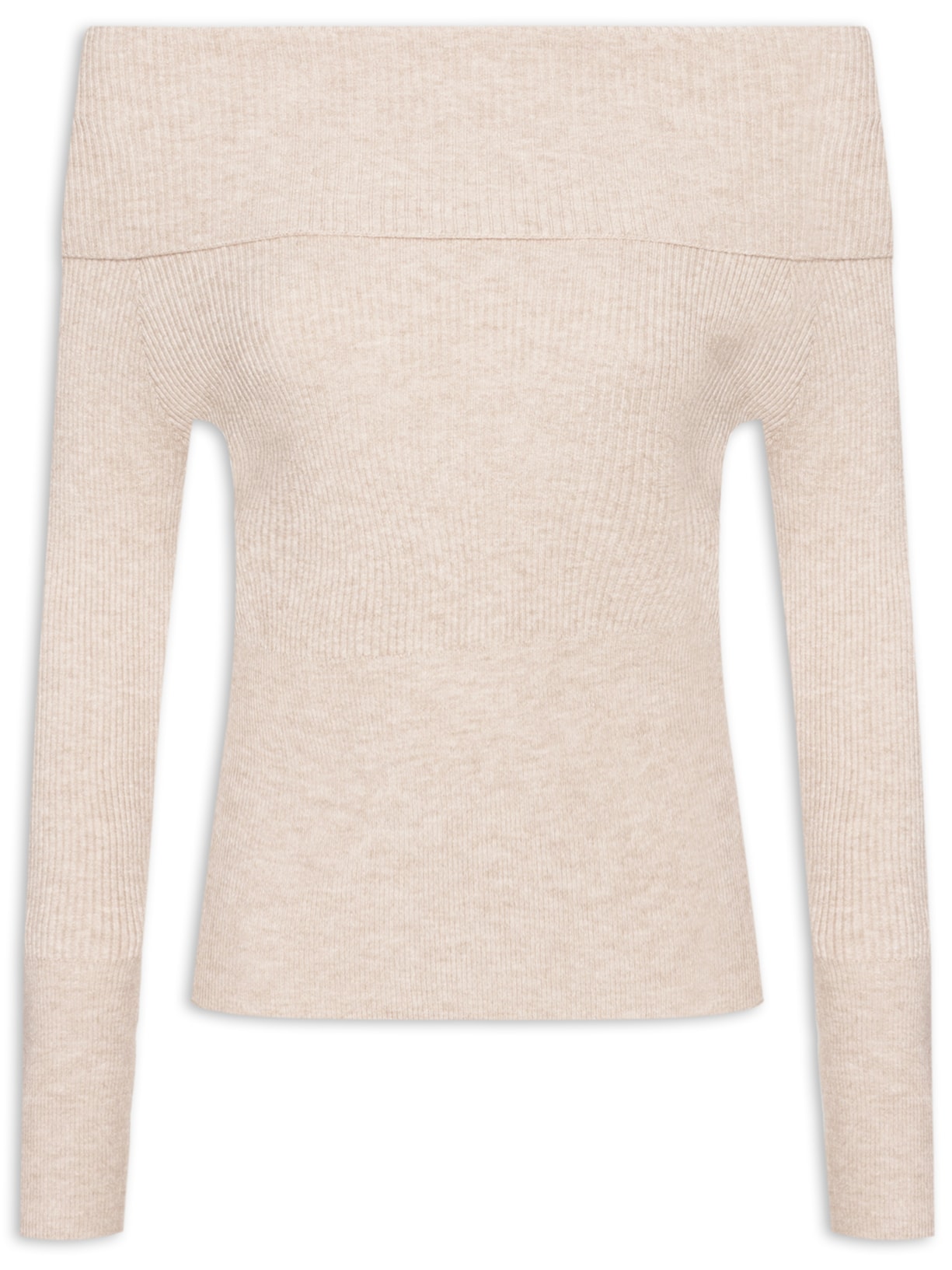 Blusa Feminina Tricot Ombro a Ombro - Bege