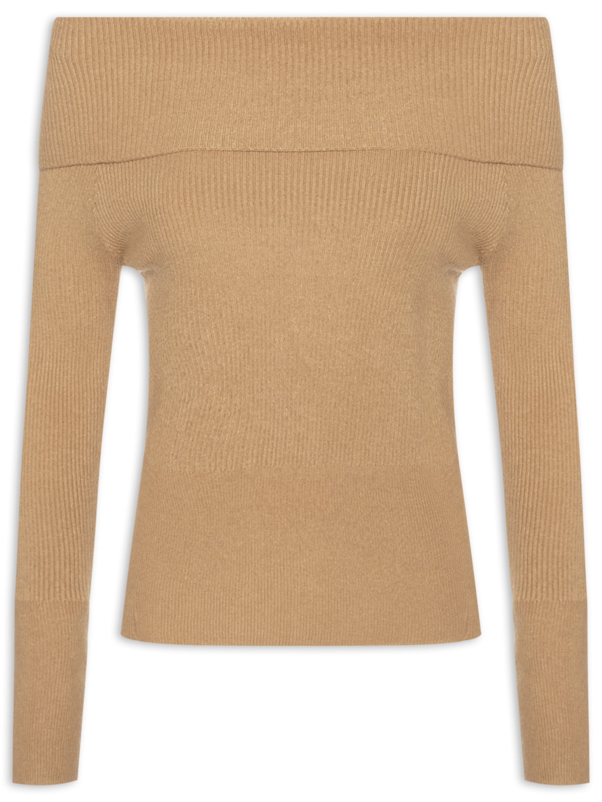 Blusa Feminina Tricot Ombro a Ombro - Bege