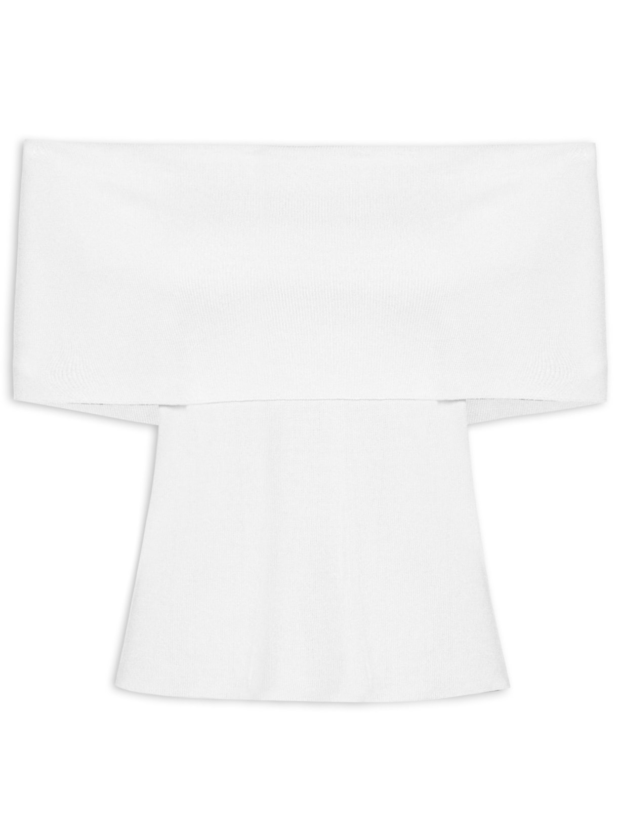 Blusa Feminina Tricot Ombro a Ombro - Branco