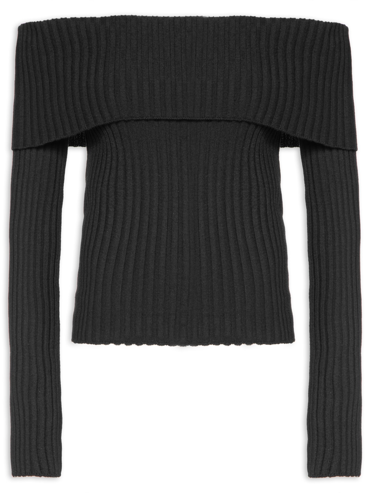 Blusa Feminina Tricot Ombro Á Ombro - Preto