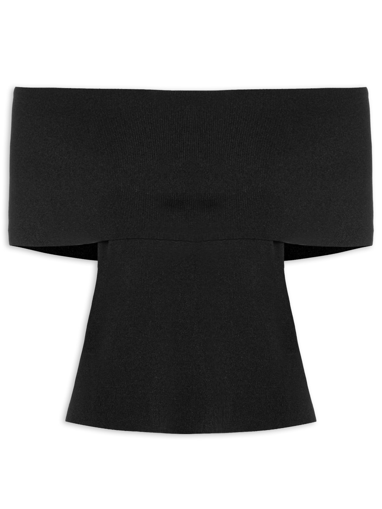 Blusa Feminina Tricot Ombro a Ombro - Preto