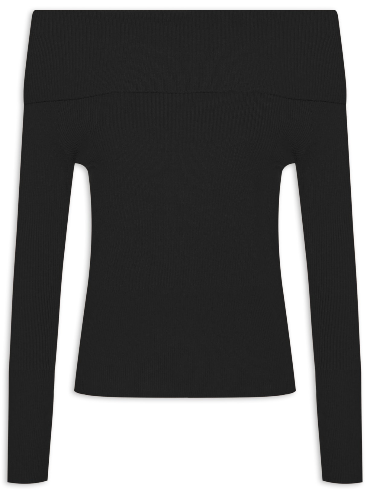 Blusa Feminina Tricot Ombro a Ombro - Preto