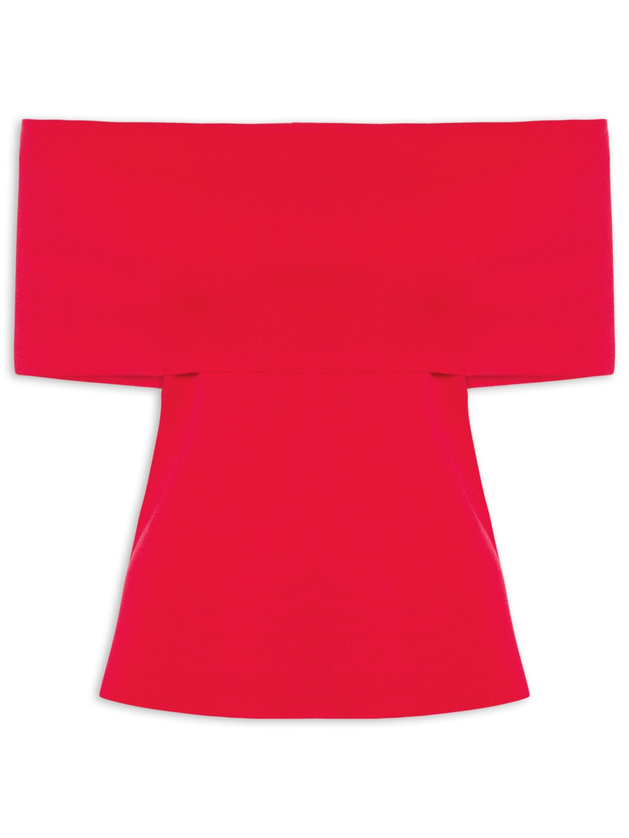 Blusa Feminina Tricot Ombro a Ombro - Vermelho