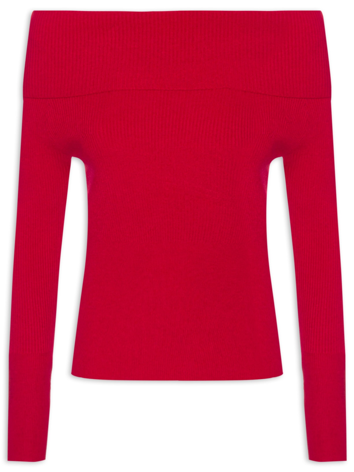 Blusa Feminina Tricot Ombro a Ombro - Vermelho