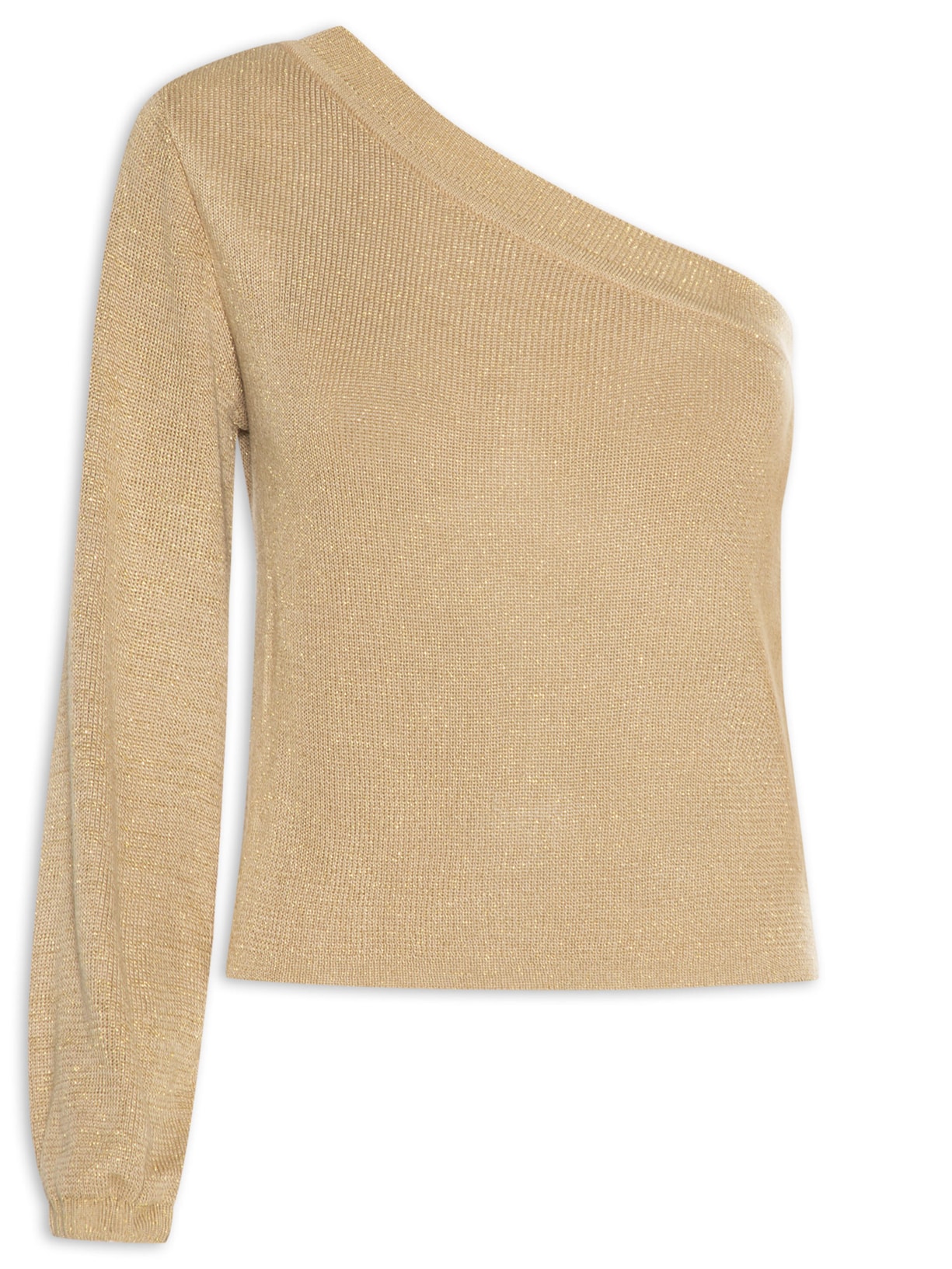 Blusa Feminina Tricot Ombro Só Lurex Dourado Maria Filó